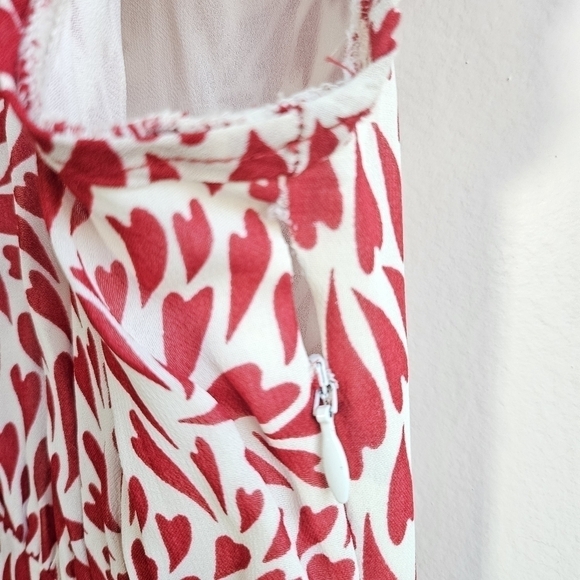 New Reformation Alisa Heart Print Midi Dress NWT Size 0 - Picture 15 of 16